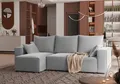 Produktbild: 4ALLHOME Ecksofa mit Schlaffunktion TOBI, Couch, Sofa mit Bettkasten, Eckcouch, L-Form Velo 633 Hellgrau