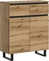Produktbild: Home affaire Kommode TOMA, Höhe: 99cm, mit Metall-Kufen-Fuß, 2 Türen, 2 Schubkästen, Anrichte, Sideboard, Schrank, Board, Highboard