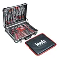 Produktbild: kwb Werkzeugkoffer, 80-teilige Werkzeug-Set, aus robustem Aluminium, abschließbar, gepolstert mit Werkzeugeinlagen aus Schaumstoff, hochwertiger Werkzeugsatz, ideal für Werkstatt und unterwegs