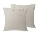 Produktbild: Beliani - Dekokissen 2er Set Beige Polsterbezug 45 X 45 Cm Leinenoptik Wohnzimmer Salon Schlafzimmer