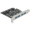 Produktbild: Delock PCI Express x1 Karte zu 4 x extern USB Typ-A Buchse SuperSpeed USB