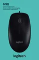 Produktbild: Logitech Maus M90, USB, schwarz Optisch, 1000 dpi, 3 Tasten, Retail