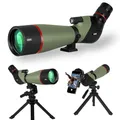 Produktbild: Gosky 20-60X80 HD Dual Focusing Spektiv, BAK4 Prisma 45 Grad abgewinkeltes Okular mit Stativ, Smartphone-Adapter, Zielfernrohr für Vogelbeobachtung, Zielschießen, Jagd, Wildtierlandschaft