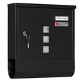 Produktbild: WOLTU Briefkasten Postkasten mit Zeitungsfach Sichtfenstern Namensschild, Wandbriefkasten abschließbar, mit 2 Schlüsseln, modern, Schwarz, 30,5x33,5x9 cm