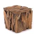 Produktbild: TREIBHOLZ SITZBOX Teak 30 | 30x30x30cm (HxBxT), Recyclingholz, erodiert | Sitzhocker aus naturbelassenem Altholz, Holzhocker im Shabby Design