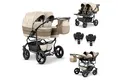Produktbild: BabyMerc Zwillingswagen Twin Star 5 in 1 inkl. Sportsitze, Autositze und Isos in 16 Farben