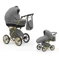 Produktbild: Klassischer Kinderwagen Sorento Gold 2 in 1 inkl. Sportsitz in 19 Farben - Grau