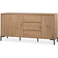 Produktbild: Furn.Design Sideboard, Eiche Artisan, Metall, Nachbildung,Eiche, Uni, Holz Optik, 2 Fächer, 3 Schubladen, eckig, 170x87x40 cm, Wohnzimmer, Kommoden & Sideboards, Sideboards