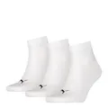 Produktbild: PUMA Unisex Plain Quarter Socken, Weiß, 47-49 EU, 3er Pack