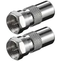 Produktbild: 2x F-Stecker - KOAX Stecker SAT TV Kabel Adapter Verbinder Antennen IEC digital