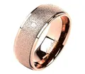 Produktbild: Taffstyle Fingerring Herren Damen Verlobungsring Diamantoptik Kristall, Band Ring Edelstahl mit Glitzer Ehering Herrenring Damenring Trauring