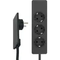 Produktbild: Evoline Verlängerungskabel mit Flachstecker 1.500 mm & 3-Fach Steckdosenleiste Schwarz
