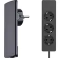 Produktbild: Evoline EVOline 151000156100 Steckdosenleiste 3fach Schwarz Schutzkontakt 1 St Steckdosenleiste (Kabellänge 1.50 m)