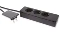 Produktbild: EVOline Plug mit 3-fach Steckdosenleiste, schwarz