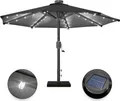 Produktbild: SUN MARINO | Sonnenschirm | Rund | Ø 300 cm | Schwarz | LED | Ampelschirm, Marktschirm, Gartenschirm