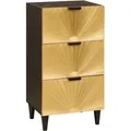 Produktbild: Sideboard Schwarz und Gold 40 x 33 x 75 cm massives Mangoholz vidaXL