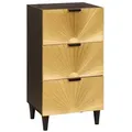Produktbild: vidaXL Sideboard Schwarz und Gold 40 x 33 x 75 cm massives Mangoholz