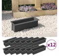 Produktbild: vidaXL Blumentopf Pflanzkasten für Europaletten 12 Stk. Grau 36x13,5x9,5 cm PP (12 St)