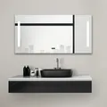 Produktbild: Talos Star LED Badezimmerspiegel Lichtspiegel SpiegelDigitaluhr  120x 60 B-Ware