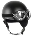 Produktbild: Helm Halbschale schwarz mit Brille, Helm, Bike, Schutzhelm         -NEU-
