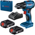 Produktbild: Bosch Akku-Bohrschrauber 18V + 2x Akku GBA 2.0Ah + Koffer GSR 185-LI 06019K3000