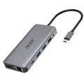 Produktbild: Acer 12in1 Type C dongle 2 x USB3.2, 2 x USB2.0, 1x SD/TF, 2 x HDMI, 1 x PD, 1 x DP, 1 x RJ45, 1 x 3.5 Audio