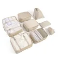 Produktbild: BillyBath Koffer Organizer set, Packing Cubes Kleidertaschen Schuhbeutel Reiseorganizer Packwürfel Kosmetik Travel Organizer Packtaschen für Koffer (8 teilig, Beige)