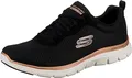 Produktbild: Skechers Damen Flex Appeal 4.0 Brilliant View Sneaker, Black Mesh Rose Gold Trim, 42 EU