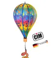 Produktbild: Windspiel Heißluftballon BUTTERFLY TWIST Ballon:Ø 28cmx48cm Gartendeko CIM Deko