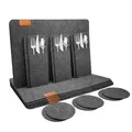 Produktbild: shinfly Tischsets Abwaschbar Platzsets aus Filz 18er Set, Abwischbar Tischsets, Hitzebeständig rutschfest Platzdeckchen mit Untersetzer, BestecksäCken für Küche, Speisetisch, 44x31cm【Anthrazit】