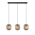 Produktbild: Lindby Esstisch Pendelleuchte Rattan, Hängeleuchte Esszimmer 3x E27 max. 40W, ohne Leuchtmittel, Hängelampe Wohnzimmer, Pendellampe Esszimmerlampe, Küchenlampe