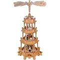 Produktbild: Weihnachtspyramide 52 cm Holz 4 Ebenen 6 Kerzen Holzpyramide Weihnachten Krippe
