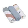 Produktbild: LÄSSIG Baby Puckdecke Spuckdecke Pucktuch Mulltuch 3er Set Baumwolle 85 x 85 cm/Swaddle & Burp Blanket L Rainbow powder blue