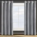 Produktbild: Design91 Samtvorhang Ösen Ösenschal Blickdichte Vorhänge Samt Velours 140x250 Samtvorhänge ROSA (Silber)