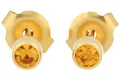 Produktbild: Erstohrstecker Chirurgenstahl vergoldet 4mm Sterile Ohrstecker Zarge mit Stein in orange