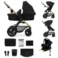 Produktbild: Kinderkraft MOOV 2 AIR - 4-in-1 Kinderwagen - Babywanne, Buggy und MINK PRO i-Size - Aufblasbare Räder - UPF50+ Verdeck - Bis 27 kg - Zwart