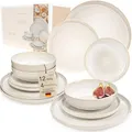 Produktbild: SÄNGER Korfu Geschirrset 4 Personen, Teller Set 12-tlg, Creme, Beige