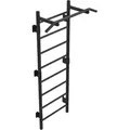 Produktbild: QLS Sprossenwand Kletterwand Klimmzugstange Klettergerüst 8 Sprossen bis 280 kg 6810 - Schwarz