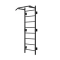 Produktbild: QLS Sprossenwand Metall 228x79 cm mit Klimmzugstange – Wandmontage Fitnessgerät, bis 250 kg belastbar, Stahl pulverbeschichtet, Home Gym Trainingsgerät