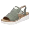Produktbild: Rieker Plateausandale, Keilsandalette, Sommerschuh mit Juterahmen an der Laufsohle grün 39 EU
