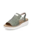 Produktbild: Rieker Damen Pantoletten 69262, Frauen Slipper,Schlupfschuhe,schluepfschuhe,Slip-ons,Backless Slipper,Mules,Gartenschuhe,grün (52),39 EU / 6 UK
