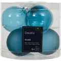 Produktbild: 6 Weihnachtskugeln Glas 6cm matt & glänzend Christbaumkugeln Weihnachtsbaumkugeln Christbaumschmuck Weihnachtsbaumschmuck Weihnachten Folkloreblau