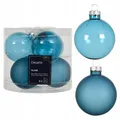 Produktbild: Edler 6er-Satz Christbaumkugeln aus blauem Glas, matt & glänzend, Ø 6cm, Elegante Weihnachtsdeko