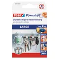 Produktbild: tesa Powerstrips Large - Doppelseitige Klebestreifen zur Montage von Gegenständen auf glatten Oberflächen - Bis zu 2 kg Halteleistung - 10er Pack Powerstrips