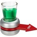 Produktbild: Relaxdays - Trinkspiel Spin The Shot, Flaschendrehen, Roter Pfeil, 2 Cl Shotglas, Lustiges Partyspiel, Shot Spinner, Grau