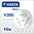 Produktbild: 10x Varta V395 Uhrenbatterien 1,55 V SR927SW SR57 AG7 LR926 LR927 38mAh 395
