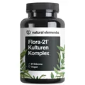 Produktbild: natural elements Flora 21® Kulturen Komplex – 21 Bakterienstämme – 180 magensaftresistente Kapseln