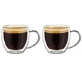 Produktbild: Creano doppelwandige Espresso-Gläser mit Henkel, 2er-Set 100ml, Mokkatassen, Thermo-Gläser mit Schwebe-Effekt