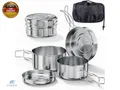 Produktbild: Camping Kochgeschirr Edelstahl Topfset, Camping Kochtopf Outdoor Topf (900ml +