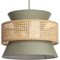 Produktbild: Pendelleuchte Aus Rattan Und Stoff Chulu Khakigrün